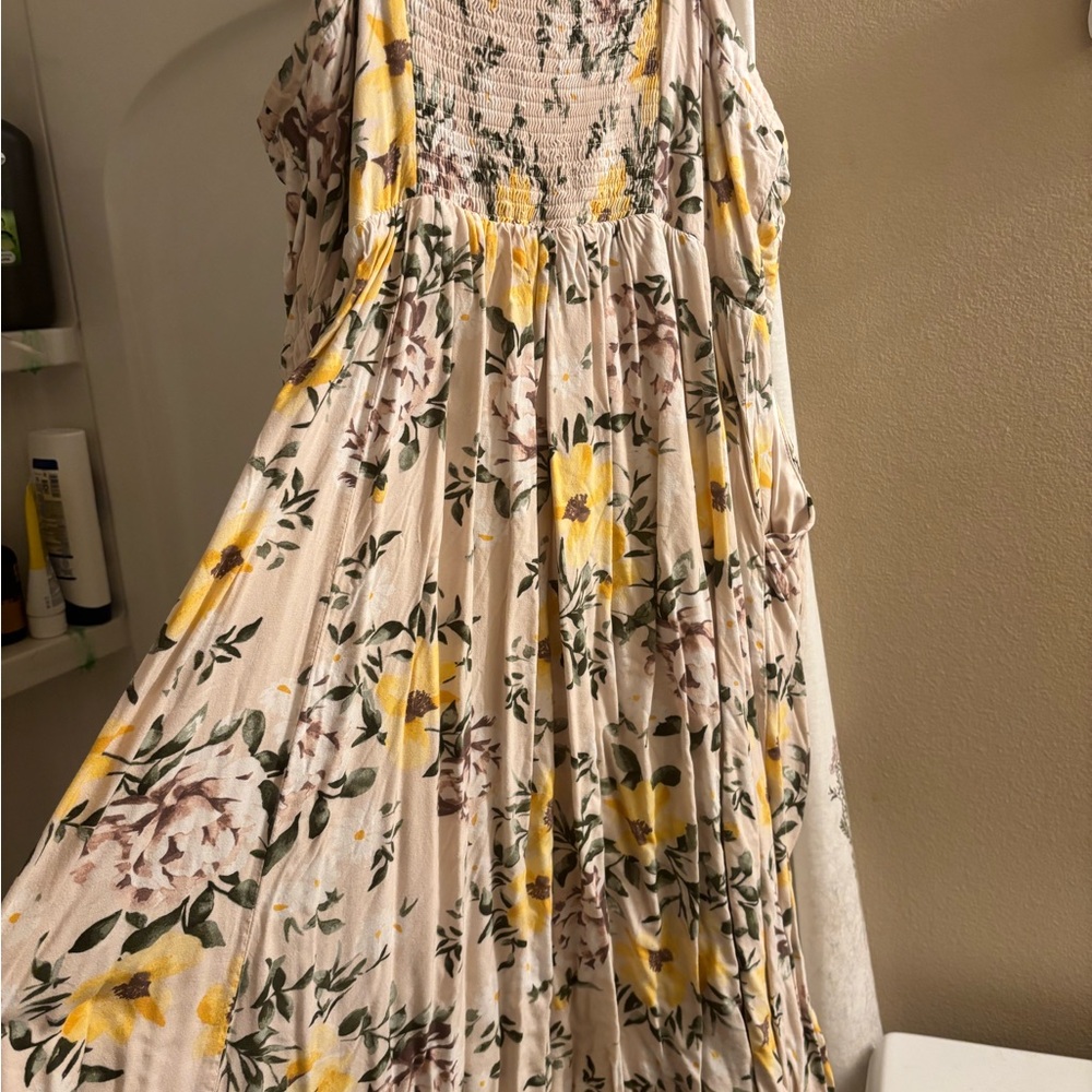 Torrid Floral Smocked Dress with Yellow and Purple